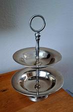 Z.g.a.n! Zilverkleurig etagère 2 laags, Ophalen of Verzenden, Zo goed als nieuw