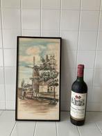 Vintage schilderij de 3 korenbloemen molen te Schiedam, Verzamelen, Merken en Reclamevoorwerpen, Ophalen, Zo goed als nieuw