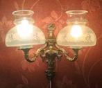 2 Arms brocante wandlamp antiek koper barok goud, glazen, Huis en Inrichting, Lampen | Wandlampen, Ophalen of Verzenden, Gebruikt