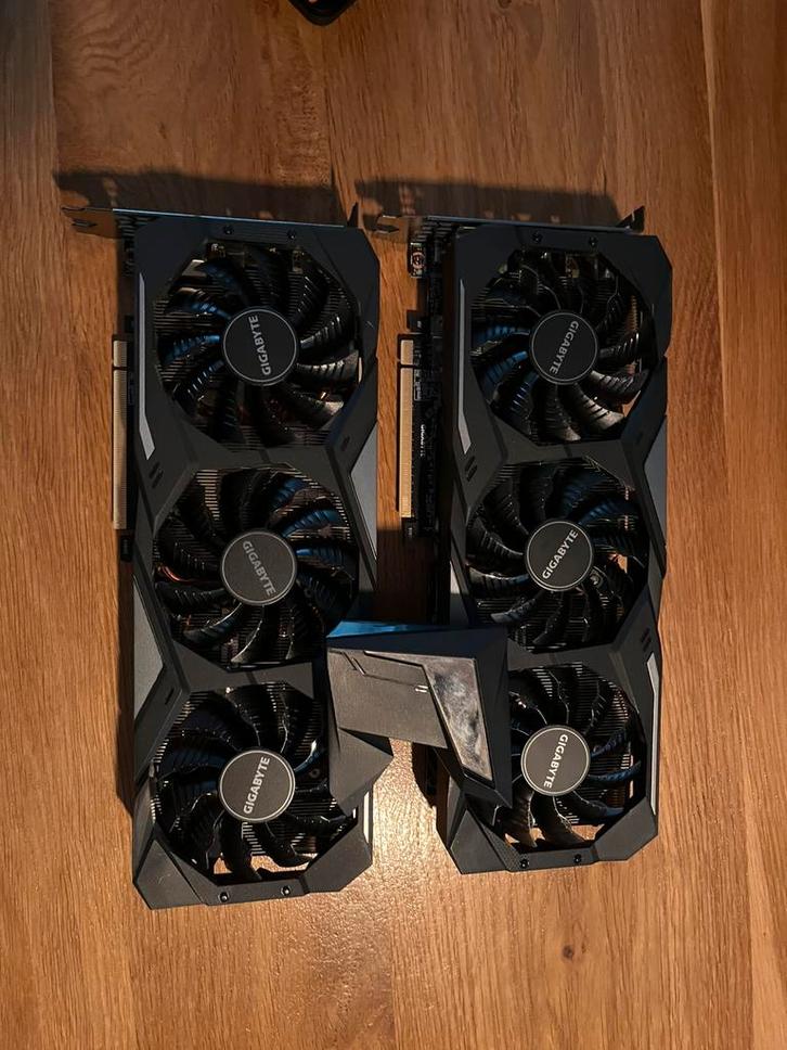 2x Gigabyte rtx 2080ti + originele sli bridge, Computers en Software, Videokaarten, Zo goed als nieuw, Nvidia, PCI-Express 3.0