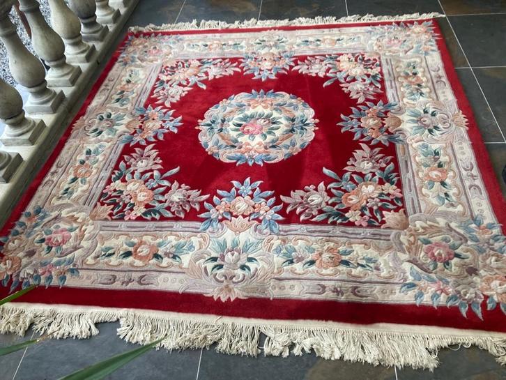 tapijt handgeknoopte aubusson wol zgan, Huis en Inrichting, Stoffering | Tapijten en Kleden, Zo goed als nieuw, 200 cm of meer