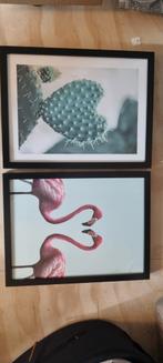 2x ribba fotolijst 30 x 40 incl flamingo en cactus poster, Minder dan 50 cm, Nieuw, Minder dan 50 cm, Ophalen of Verzenden