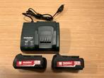 Metabo 14,4 V 2.0 Ah - 2 accu’s incl lader, Ophalen of Verzenden, Gebruikt