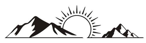 auto bus camper caravan sticker bergenrij met zon, Caravans en Kamperen, Camper-accessoires, Nieuw, Ophalen of Verzenden