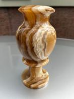 Vintage marmeren  Vaas: 19cm lengte , 9cm breedt., Steen, Overige kleuren, Ophalen of Verzenden, Zo goed als nieuw