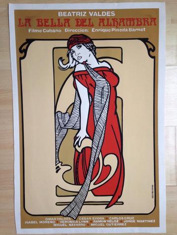 Orig. zeefdruk Julio Eloy 1989 La Bella Del Alhambra Cuba beschikbaar voor biedingen