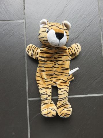 Handpop tijger, ca 33cm groot. Mooie handpop beschikbaar voor biedingen