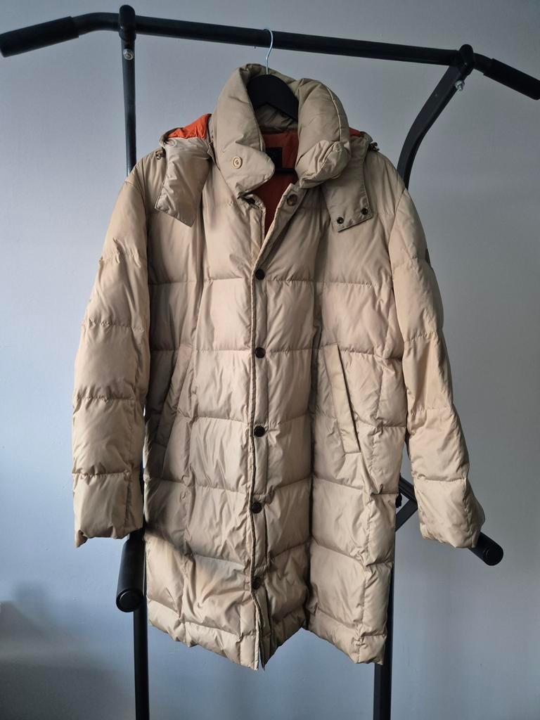 Paul Shark Lange Donsjas Beige Maat L, Kleding | Heren, Jassen | Winter, Ophalen of Verzenden, Maat 52/54 (L), Beige, Paul Shark