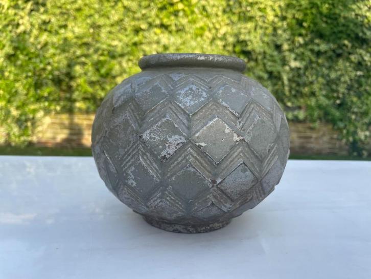 art deco 1930 Tuinvaasje Vaas Buiten Binnen gietijzeren Fr, Antiek en Kunst, Antiek | Woonaccessoires, Ophalen of Verzenden