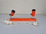 Dubbele oranje spots. Vintage wandlamp, spot metaal., Gebruikt, ., Ophalen of Verzenden, .