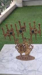 Antiek kandelaar bronzen chanoekia(8+1 armen), Ophalen of Verzenden