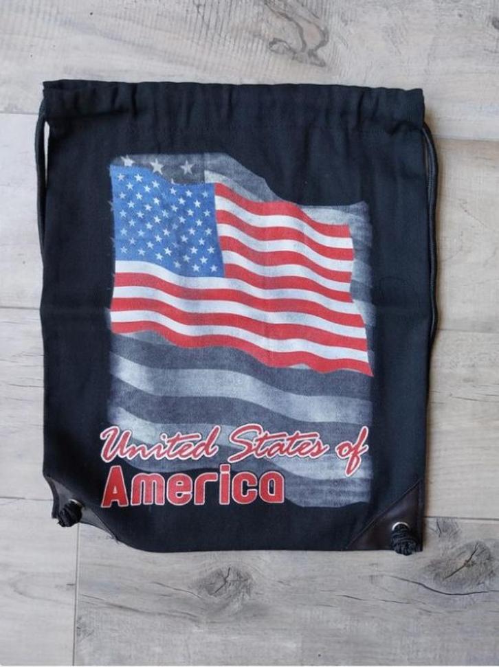 Western Style stoffen tas met USA opdruk NIEUW, Sieraden, Tassen en Uiterlijk, Tassen | Damestassen, Nieuw, Overige typen, Zwart