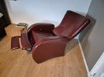 Relax fauteuil  Leer  Bordeaux rood, Huis en Inrichting, Fauteuils, Ophalen, Gebruikt, 50 tot 75 cm, Leer