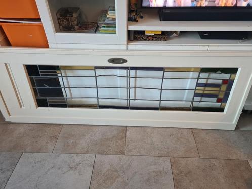 Glas in lood schuifdeuren antiek ( glas niet helemaal heel), Doe-het-zelf en Verbouw, Deuren en Horren, Gebruikt, Binnendeur, 200 tot 215 cm