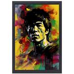 Bruce Lee portret canvas + baklijst 40x60cm., Antiek en Kunst, Verzenden