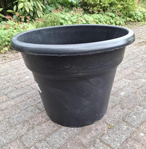 Bloembak zwart kunststof 36 cm hoog  Floraself Maceflor, Tuin en Terras, Bloembakken en Plantenbakken, Zo goed als nieuw, Kunststof