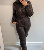 Donker Bruine Leren Jumpsuit maat M, Kleding | Dames, Jumpsuits, Verzenden, Zo goed als nieuw, Bruin