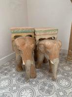 Bijzet tafeltjes olifant, hout pastel tinten, Overige vormen, Minder dan 50 cm, Minder dan 50 cm, Minder dan 50 cm