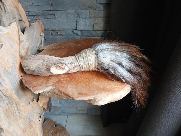 stronk met een pluim van schapenvacht sober decoratief, Huis en Inrichting, Woonaccessoires | Overige, Zo goed als nieuw, Ophalen of Verzenden
