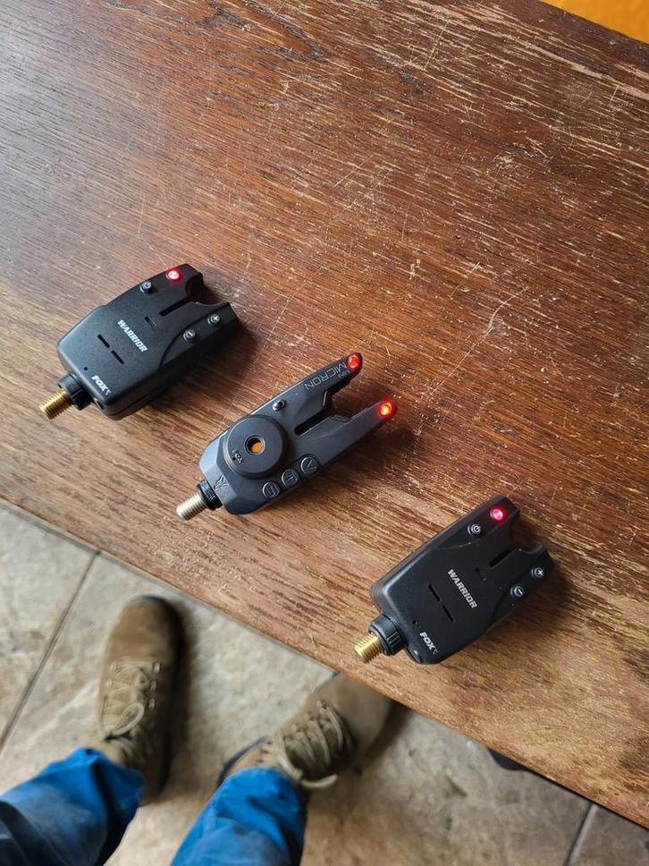 Fox Warrior beetmelders + 3 rvs bobbins, Watersport en Boten, Hengelsport | Karpervissen, Zo goed als nieuw, Overige typen, Ophalen of Verzenden