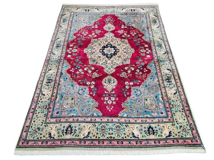 Handgeknoopt Perzisch wol Tabriz tapijt medallion 202x285cm, Huis en Inrichting, Stoffering | Tapijten en Kleden, Gebruikt, 200 cm of meer