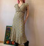Vintage jurk nieuw met kaartjes deadstock 36 s, Bruin, Nieuw, Ophalen of Verzenden, Papaya