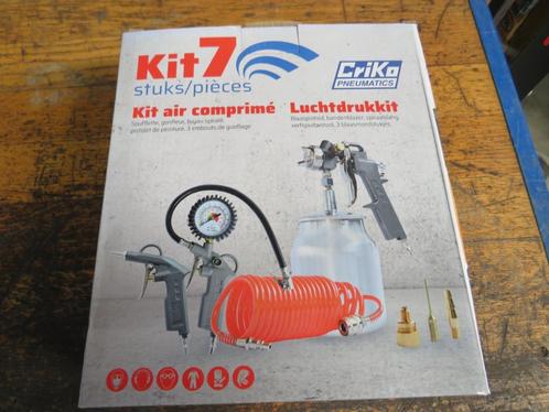 Criko perslucht compressor accessoire set 7 delig Incl slang, Doe-het-zelf en Verbouw, Gereedschap | Handgereedschap, Nieuw, Ophalen of Verzenden