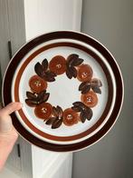 Prachtig bruin bruinen bord met bloemen groot wit vintage, Huis en Inrichting, Keuken | Servies, Ophalen of Verzenden, Zo goed als nieuw