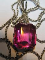 Antiek witgouden 14 karaat robijn hanger, Ophalen, Goud, Hanger, Met edelsteen