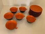 Mosa 6 kop en en schotel jaren 60 / 70 bruin / oranje, Ophalen of Verzenden, Aardewerk, Overige stijlen, Kop(pen) en/of Schotel(s)