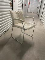 4 Eetkamerstoelen vintage wit/bege leren bekleding, Huis en Inrichting, Stoelen, Ophalen, Wit, Vintage, Leer