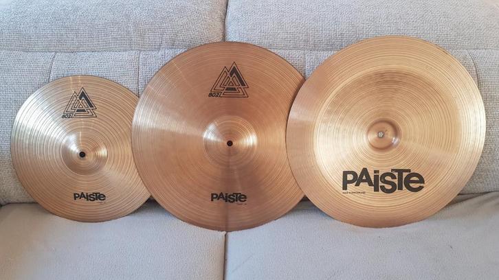 Paiste 802 crashes + china, Muziek en Instrumenten, Instrumenten | Onderdelen, Gebruikt, Drums of Percussie, Ophalen of Verzenden