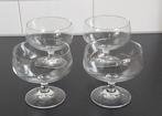 4 Vintage Glazen  Ijscoupes  Kristal., Glas of Glazen, Ophalen of Verzenden, Overige stijlen, Glas