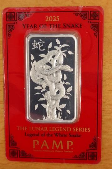1 oz zilver baar PAMP - Lunar Year of the Snake 2025 beschikbaar voor biedingen