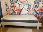 eenpersoons bed leenbakker wit hout met matras/lattenbodem, Ophalen, 85 tot 100 cm, Zo goed als nieuw, Matras