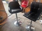 Twee barkrukken (hoogte verstelbaar en draaibaar), Ophalen, Gebruikt, 60 tot 90 cm, Leer