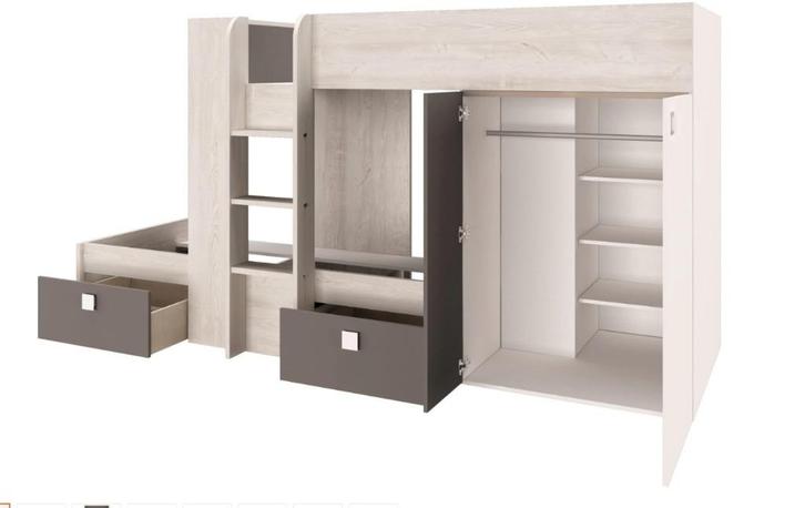 Maxim multifunctioneel stapelbed hoogslaper tweeling bed, Kinderen en Baby's, Kinderkamer | Bedden, Gebruikt, 180 cm of meer, 85 tot 100 cm