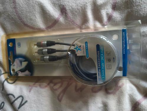 HQ 1.5m 3.5mm 2x RCA M/M, Audio, Tv en Foto, Audiokabels en Televisiekabels, Nieuw, Minder dan 2 meter, Ophalen of Verzenden