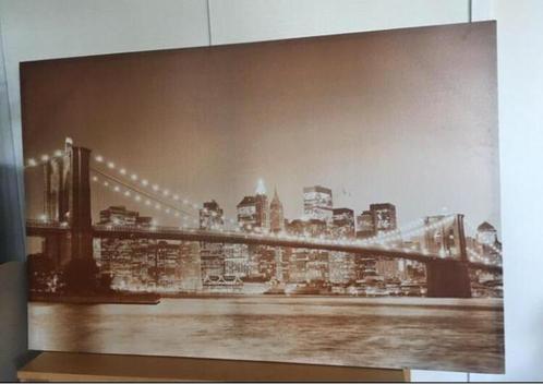 New York groot poster canvas 115x75cm NYC skyline brug 3D, Huis en Inrichting, Woonaccessoires | Schilderijen, Tekeningen en Foto's