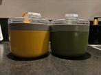 2 Lunchboxen en/of saladeboxen to go, Huis en Inrichting, Ophalen of Verzenden, Nieuw, Groen, Bak of Kom