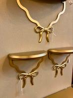Leuke gouden schapjes met strik, 2 maten, wand deco, Ophalen of Verzenden, Zo goed als nieuw