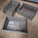 Magazijnbakken, ijzeren bakken, stapelbakken., Ophalen of Verzenden