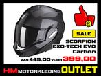 Motorhelm Scorpion EXO TECH Evo - Carbon - VOORDEEL, Motoren, Nieuw met kaartje, Overige merken, Systeemhelm, Dames