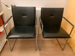 2 Arco eetkamerstoelen, Huis en Inrichting, Stoelen, Ophalen, Gebruikt, Zwart, Leer