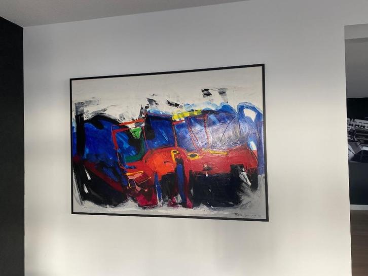 Modern schilderij Expectation van Frank Lejeune, Antiek en Kunst, Kunst | Schilderijen | Modern, Ophalen of Verzenden