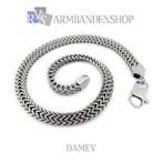 rvs choker ketting Damey 55 cm lang van edelstaal RVS zilver, Verzenden, Nieuw, Zilver, Overige materialen