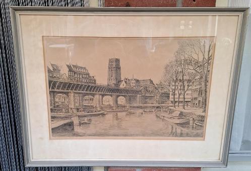 Ets Marinus Janssen  1885-1957  Rotterdam, Antiek en Kunst, Kunst | Etsen en Gravures, Ophalen of Verzenden