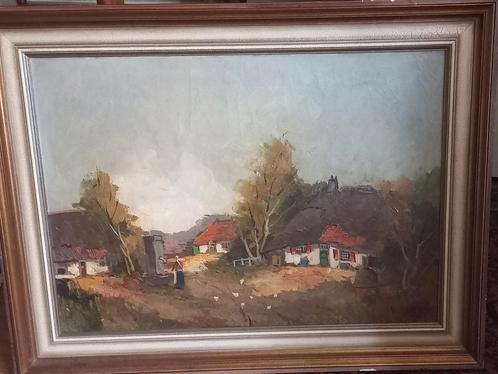 Landschap Boerderijen werk van Peter Vosman, Antiek en Kunst, Kunst | Schilderijen | Klassiek, Ophalen of Verzenden