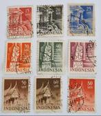 Indonesië 1949 - ZBL 24-32 - Tempels, Postzegels en Munten, Ophalen of Verzenden, Gestempeld, Zuidoost-Azië