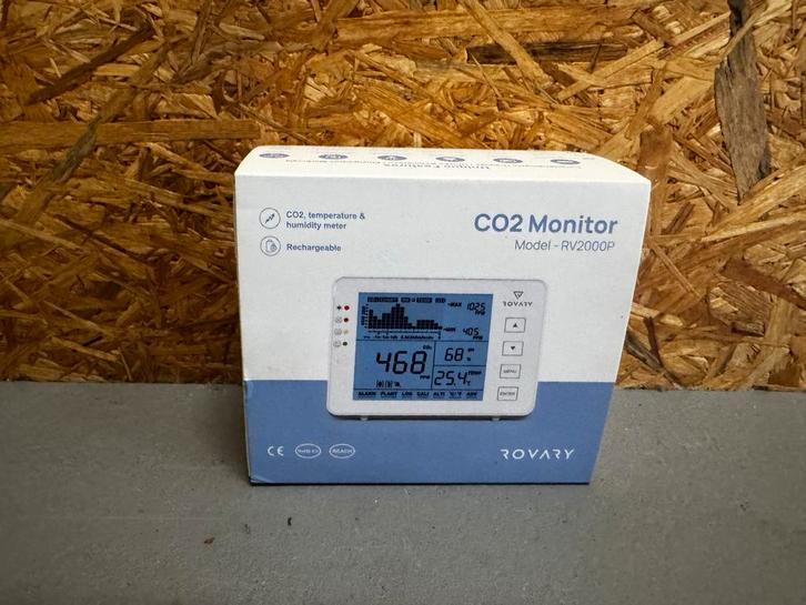 Rovary RV2000P CO2 Monitor - Luchtkwaliteit Meter, Doe-het-zelf en Verbouw, Meetapparatuur, Ophalen of Verzenden